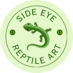 Side Eye Reptile Art. Logo of reptile artist