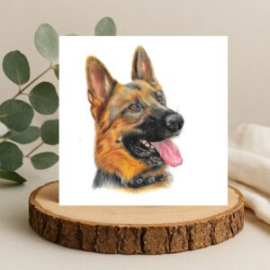 German Shepherd Card : Dog Art (6" x 6")