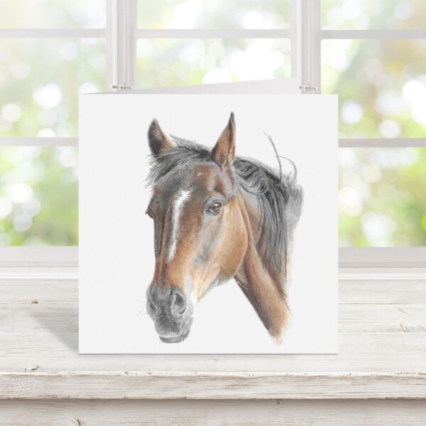 Horse Card : Hand Drawn Equine Art (6" x 6") - Image 4