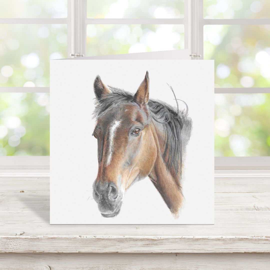 Horse Card : Hand Drawn Equine Art (6" x 6") - Image 4