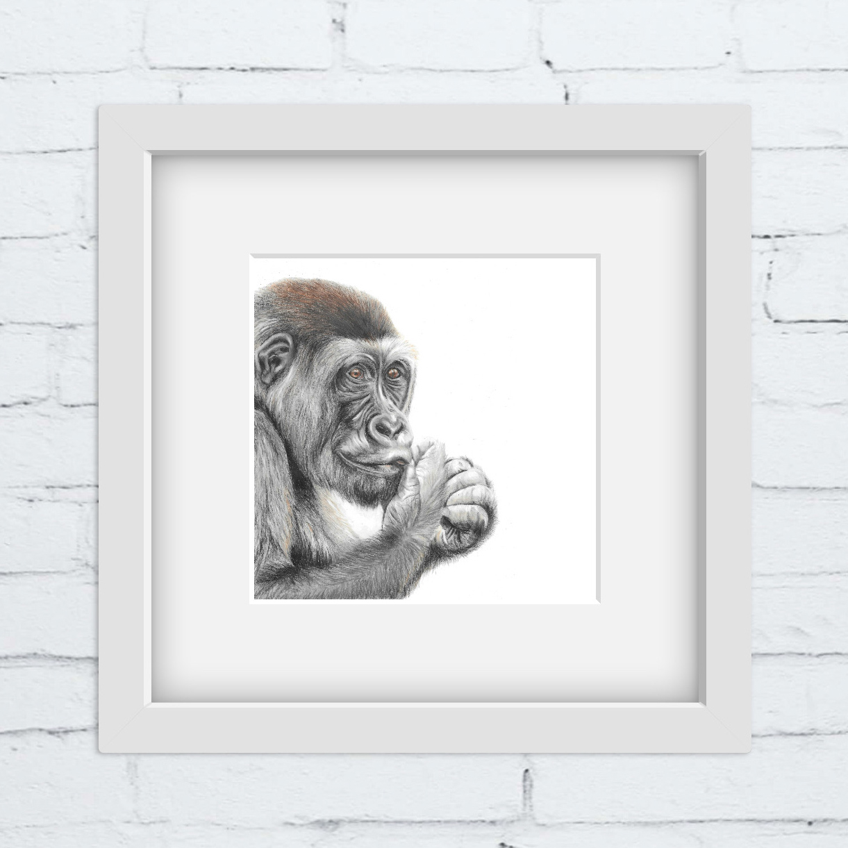 Gorilla Square Print: African Wildlife Art - Image 5