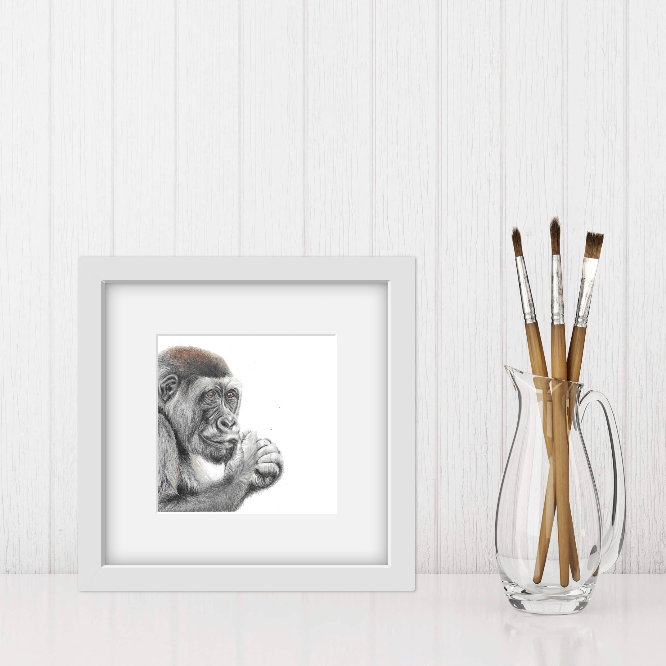 Gorilla Square Print: African Wildlife Art - Image 4